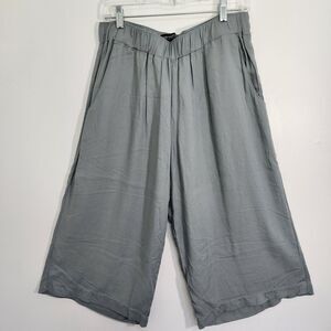 SOUND/STYLE Pull On Coulottes Rayon Women's L Cropped Wide Leg Pants Flowy